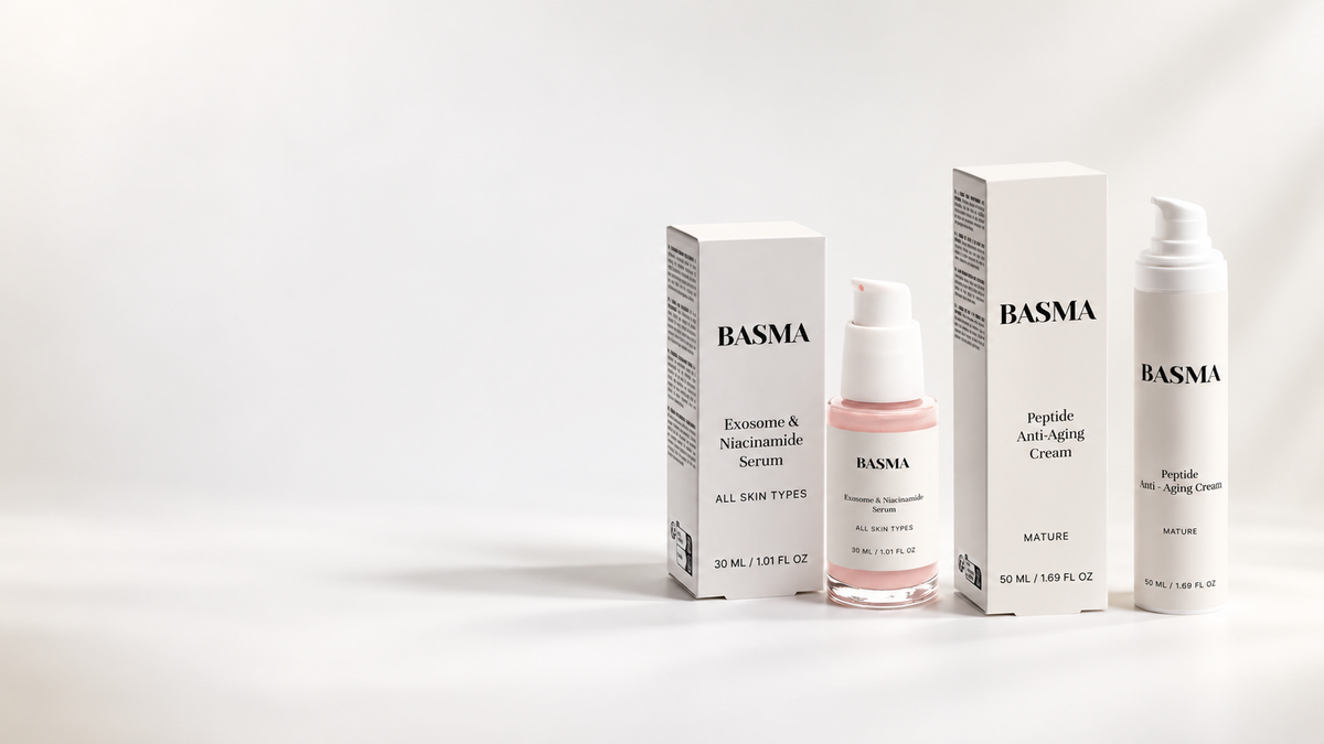 Basma Kosmetik exosome-peptide-duo product landing hero