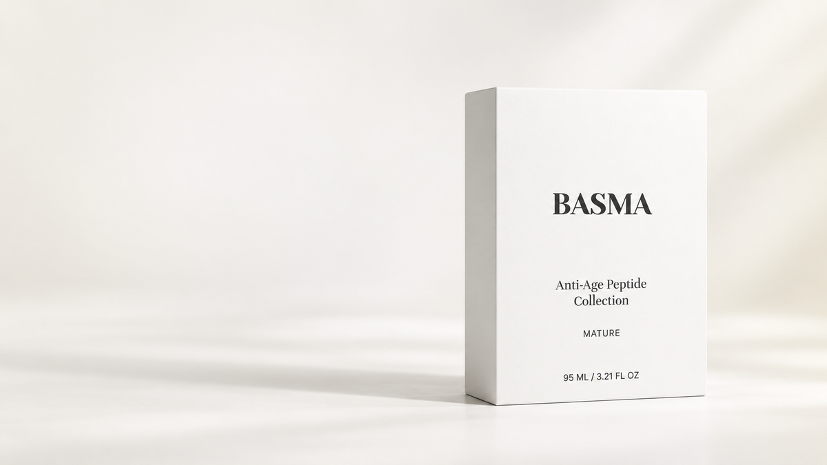 Basma Kosmetik peptide-collection product landing hero